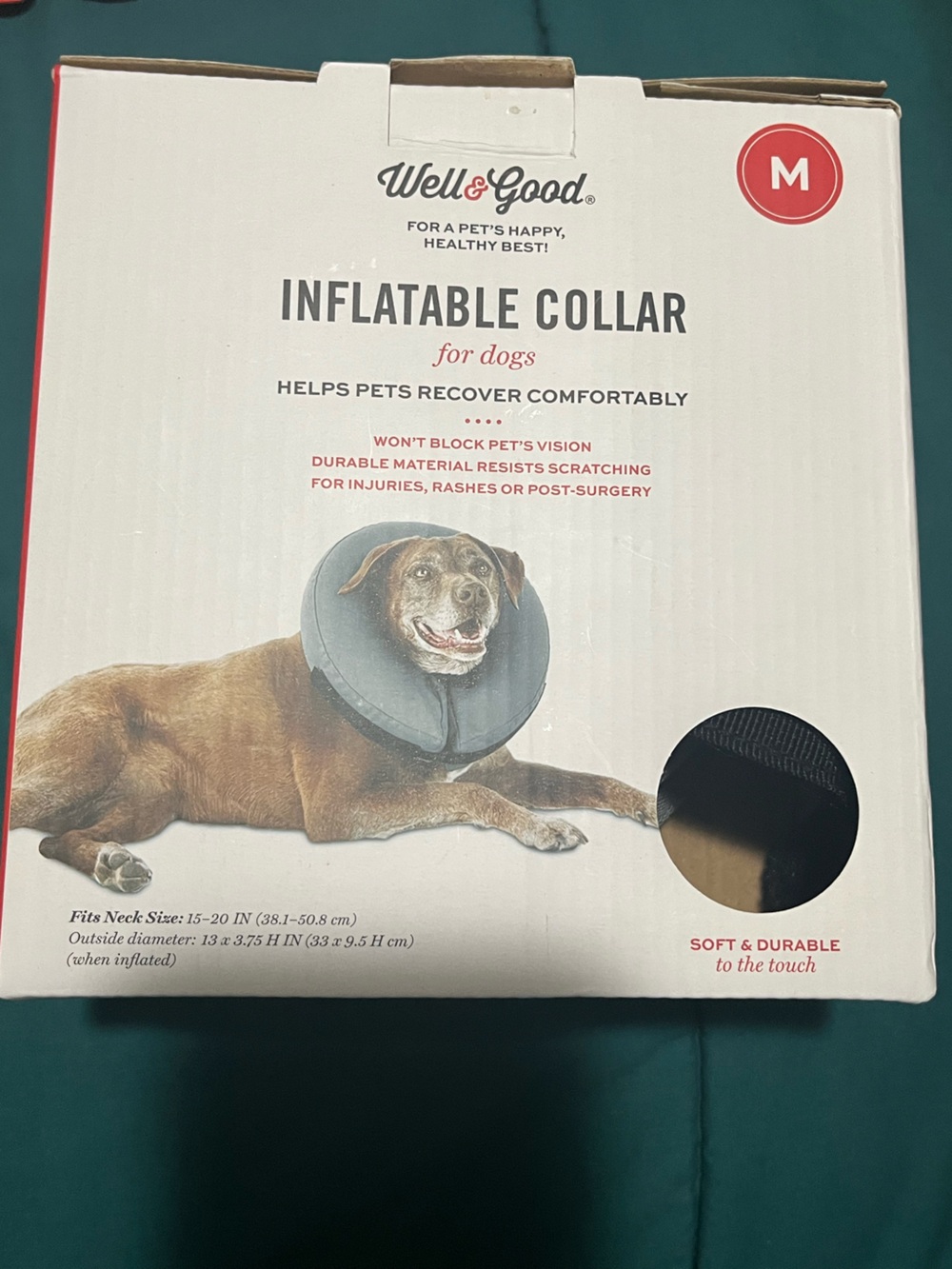Inflatable Dog Recovery Collar - Medium, Gray